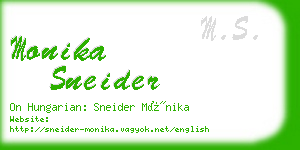 monika sneider business card